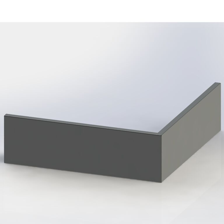 Porszórt acél támfal külső sarok 100 x 100 cm (magasság 30 cm)