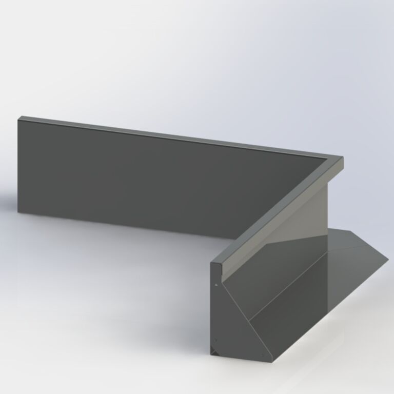 Porszórt acél támfal belső sarok 100 x 100 cm (magasság 40 cm)