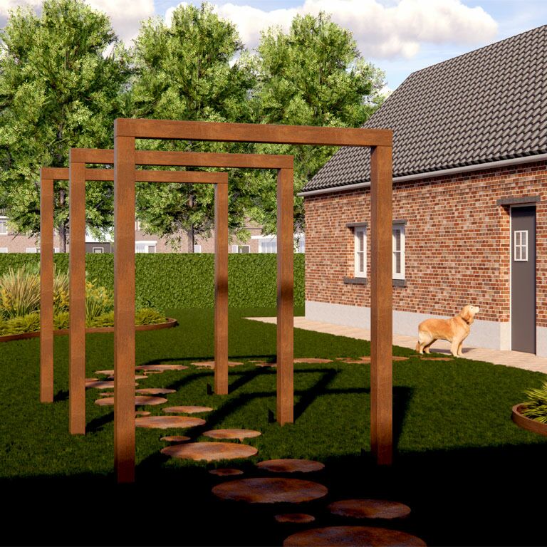Corten acél pergola egyenes 250 cm