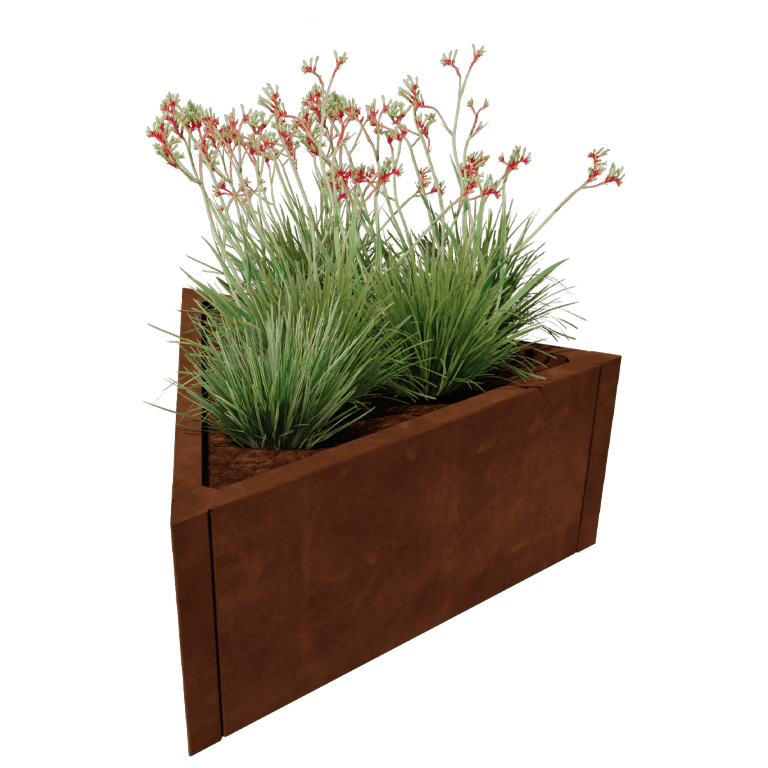 Corten acél virágláda Alaska egyenlő oldalú 80 cm