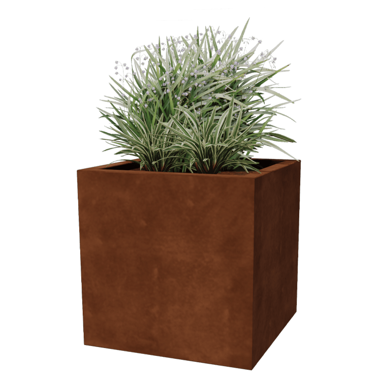 Corten acél hegesztett virágláda Montana 60 x 60 x 60 cm