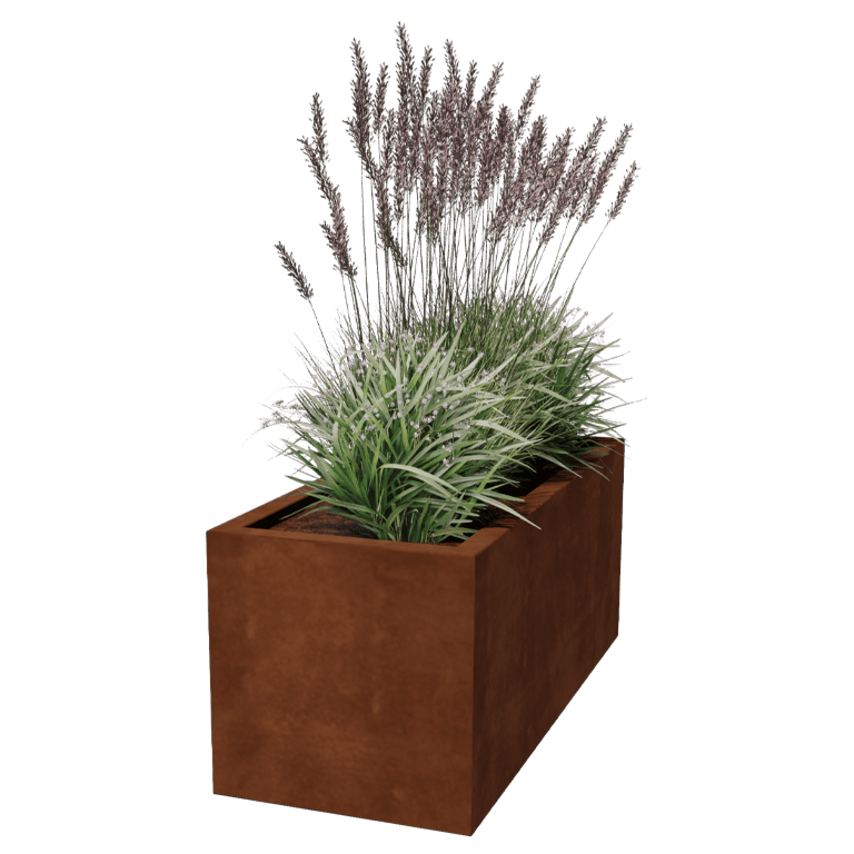 Corten acél hegesztett virágláda Montana 120 x 50 x 50 cm
