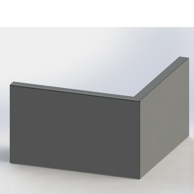 Porszórt acél támfal külső sarok 100 x 100 cm (magasság 60 cm)