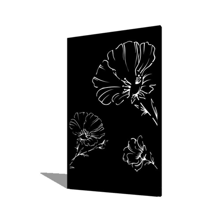 Porszórt acél panel pipacs 120 x 6 x 190 cm