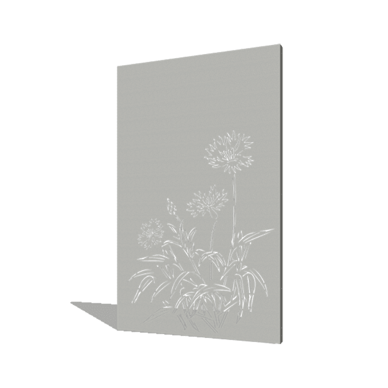 Porszórt acél panel búzavirág 120 x 6 x 190 cm