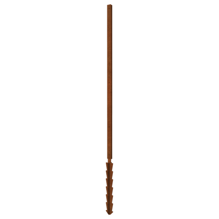 Corten acél állvány egyenes földelőcsap 190 x 6 x 3 cm-es méretben