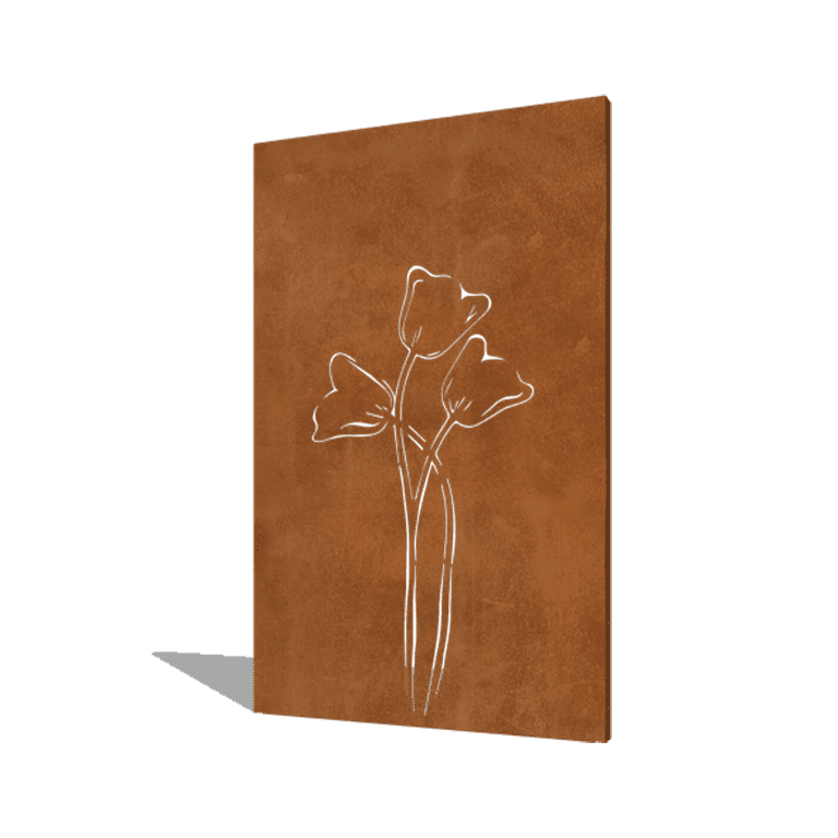 Corten acél panel tulipán szimmetrikus 120 x 6 x 190 cm