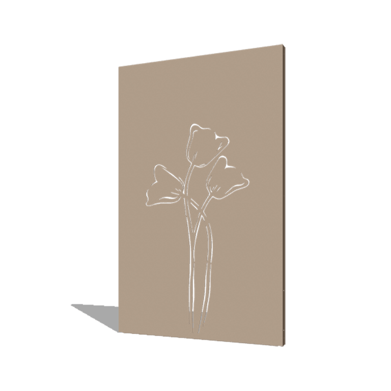 Porszórt acél panel tulipán szimmetrikus 120 x 6 x 190 cm