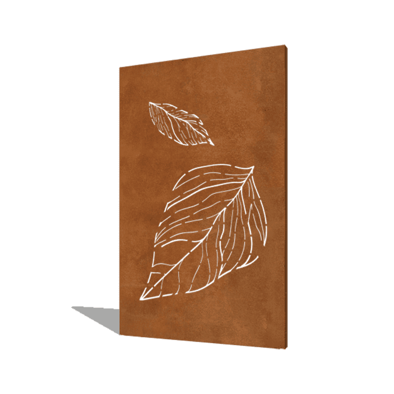 Corten acél panel nagy hulló levelek 120 x 6 x 190 cm