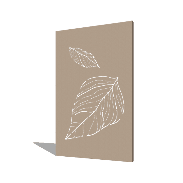 Porszórt acél panel nagy hulló levelek 120 x 6 x 190 cm