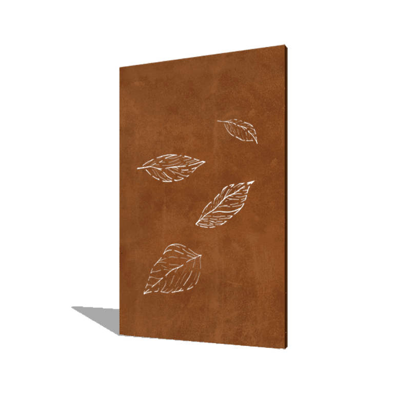 Corten acél panel kis hulló levelek 120 x 6 x 190 cm