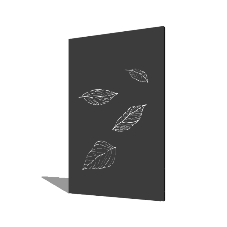Porszórt acél panel kis hulló levelek 120 x 6 x 190 cm