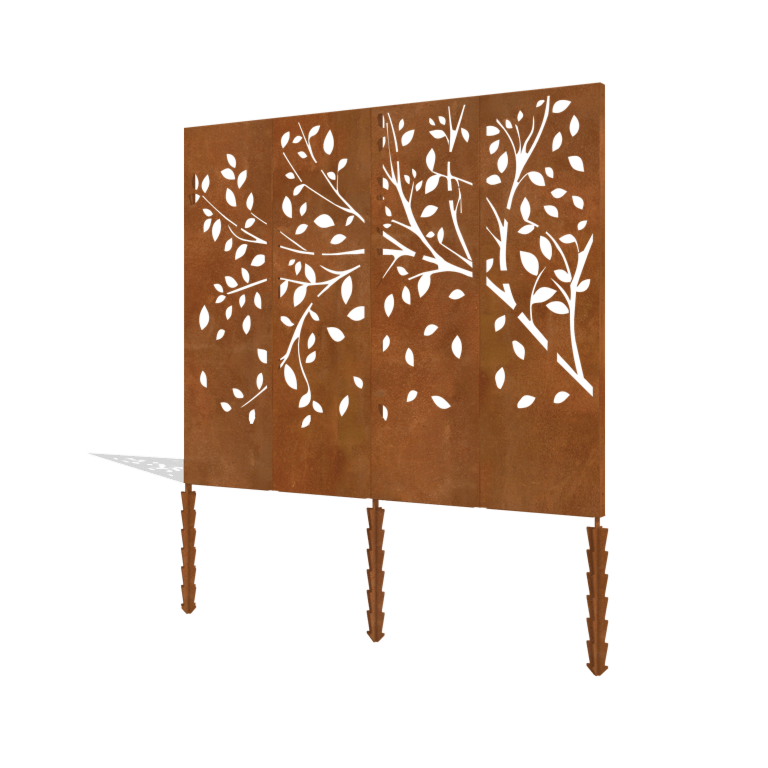 Corten acél panel fa komplett készlet 240 x 6 x 190 cm