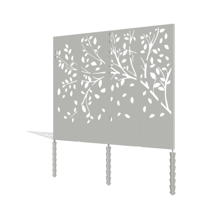 Porszórt acél panel fa komplett készlet 240 x 6 x 190 cm