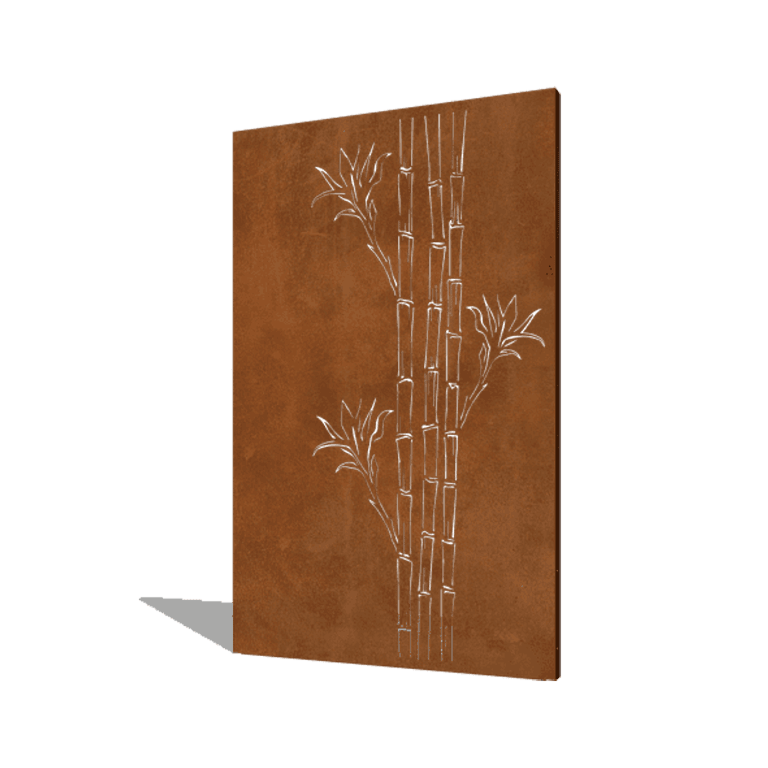 Corten acél panel bambusz 120 x 6 x 190 cm