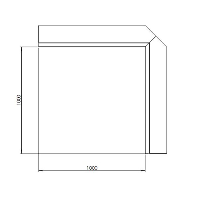 Corten acél támfal belső sarok 100 x 100 cm (magasság 60 cm)