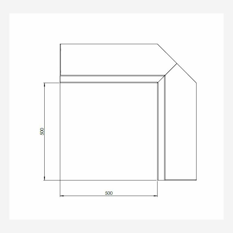 Corten acél támfal belső sarok 50 x 50 cm (magasság 50 cm)