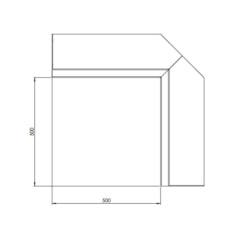 Porszórt acél támfal belső sarok 50 x 50 cm (magasság 50 cm)