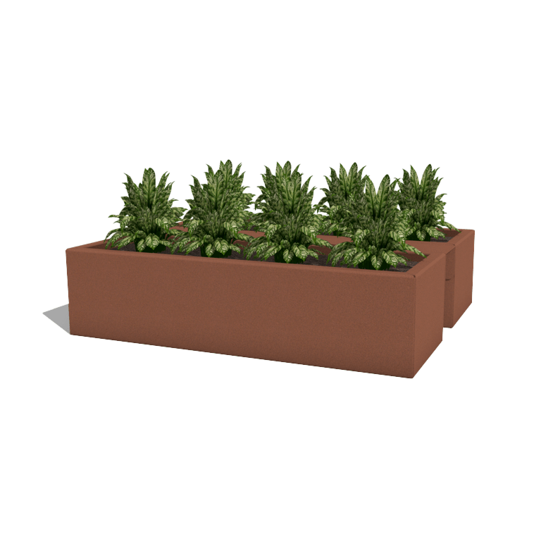 Porszórt acél virágláda erkélyre 60 cm
