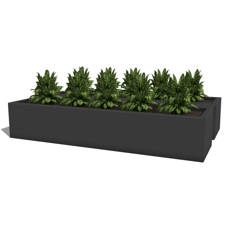 Porszórt acél virágláda erkélyre 80 cm