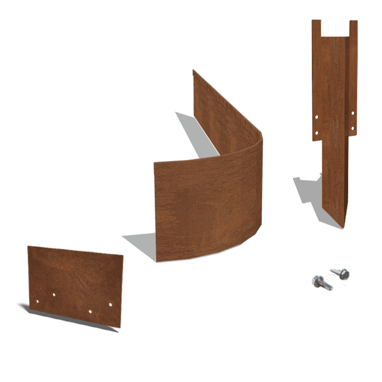 Corten acél szegély zúzott FLEX 23 cm komplett készlet 24 méterenként