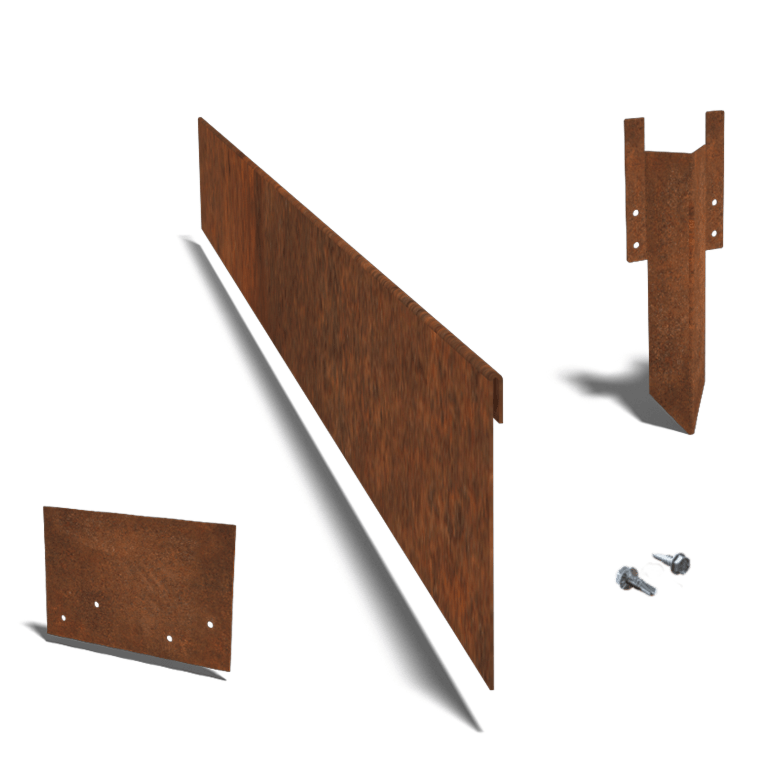 Corten acél szegély zúzott 13 cm teljes készlet 15 méterenként