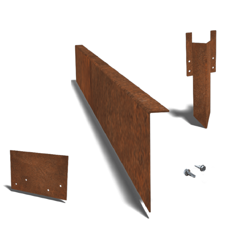 Corten acél szegély vastag 12 cm-es teljes készlet 24 méterenként