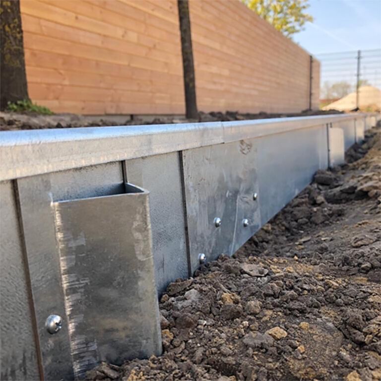 csatlakozólemez egyenes Corten acél réteg 12 - 15 cm