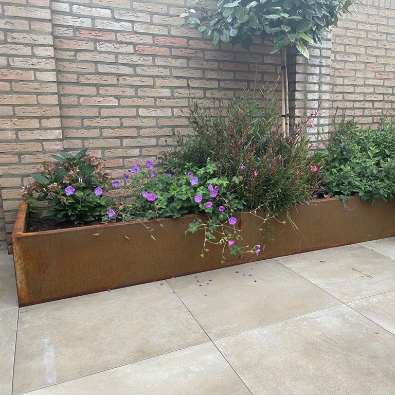 Corten acél támfal egyenes 200 cm (magasság 30 cm)