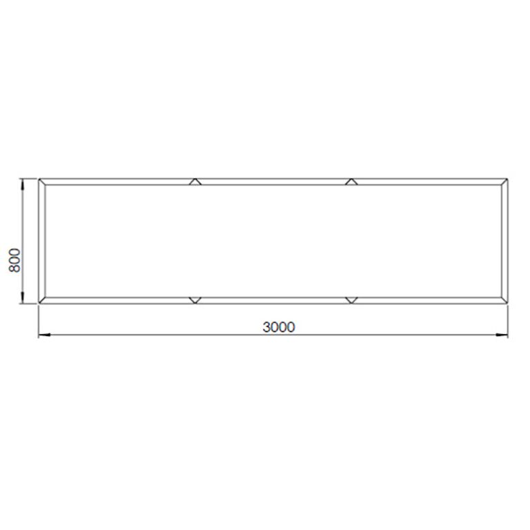 Porszórt acél virágláda Texas xxl 300 x 80 cm