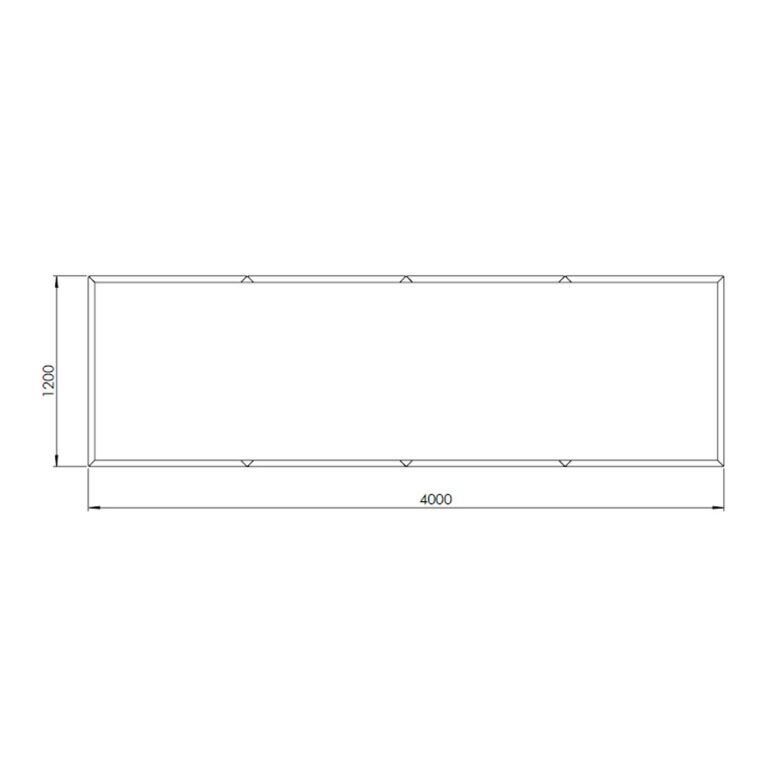 Porszórt acél virágláda Texas xxl 400 x 120 cm