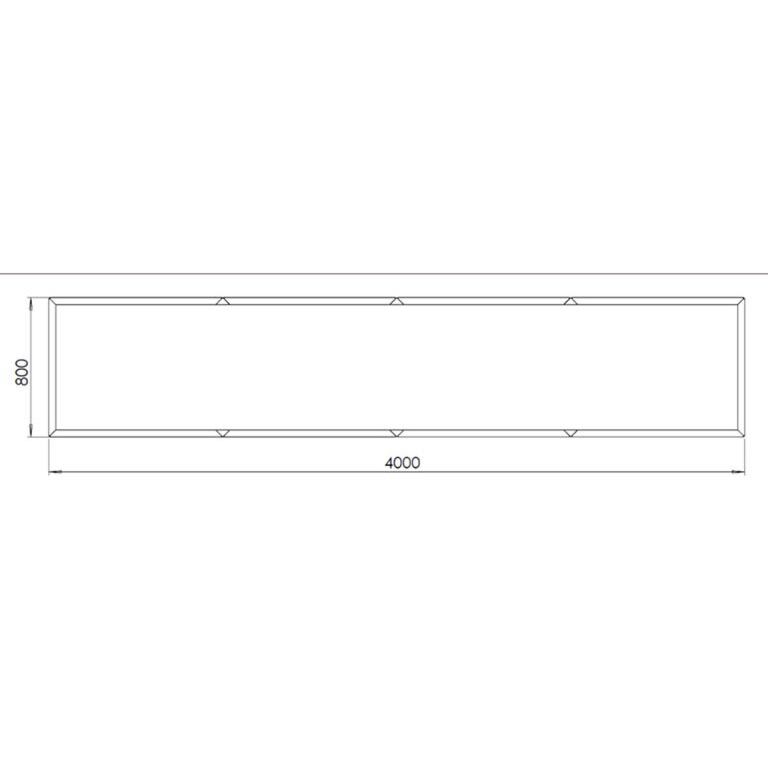 Porszórt acél virágláda Texas xxl 400 x 80 cm