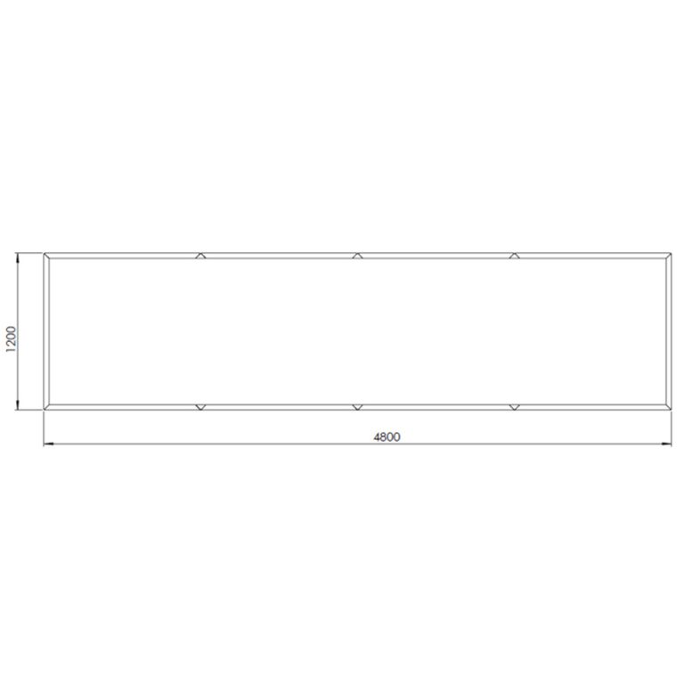 Porszórt acél virágláda Texas xxl 480 x 120 cm