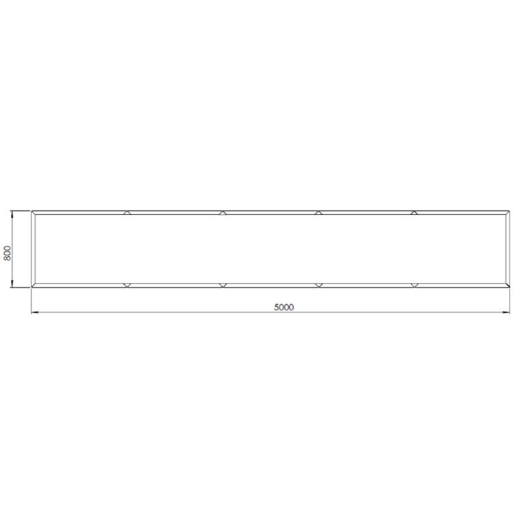 Porszórt acél virágláda Texas xxl 500 x 80 cm