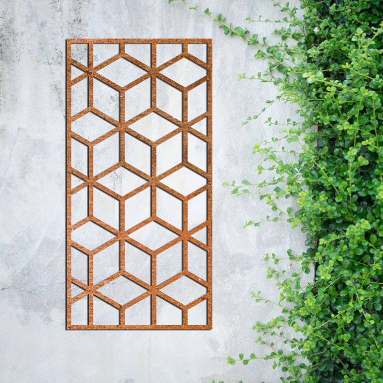 Corten acél fali dekoráció Geometriai formák 2.0