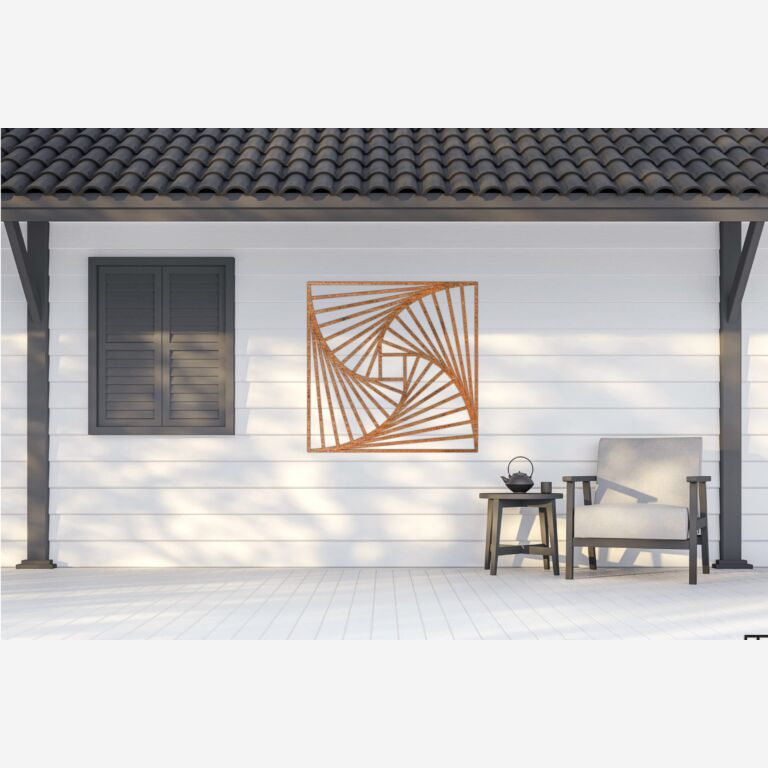 Corten acél fali dekoráció Geometriai formák 3.0