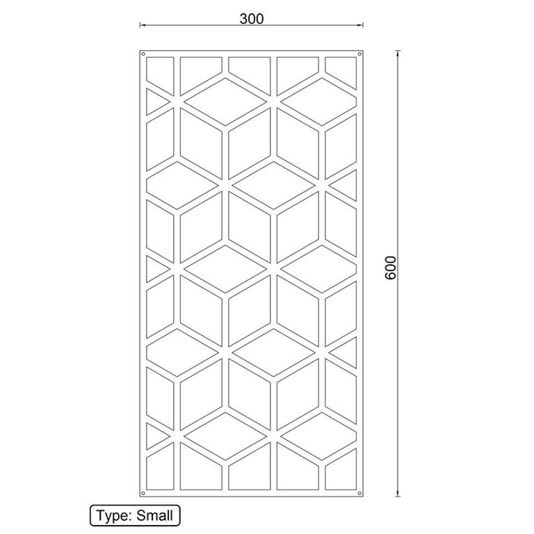 Corten acél fali dekoráció Geometriai formák 2.0