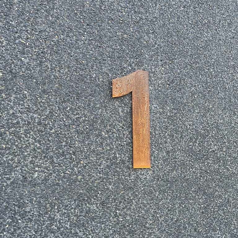 Corten acél házszám 1 - 30 cm