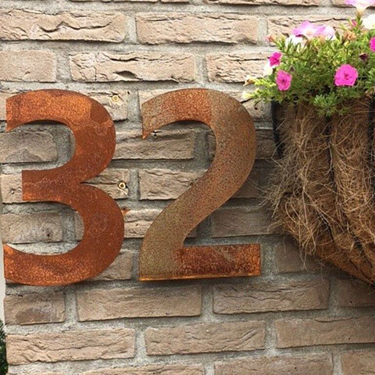 Corten acél házszám 2 - 50 cm