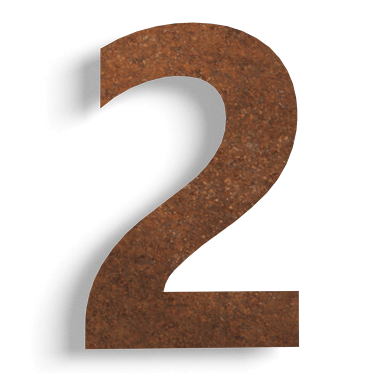 Corten acél házszám 2 - 15 cm