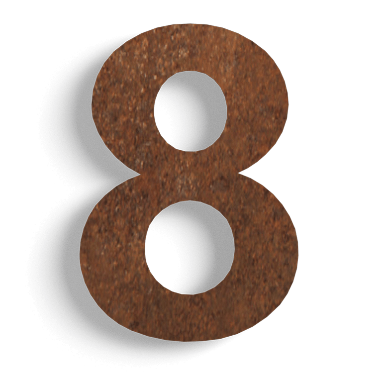 Corten acél házszám 8 - 30 cm