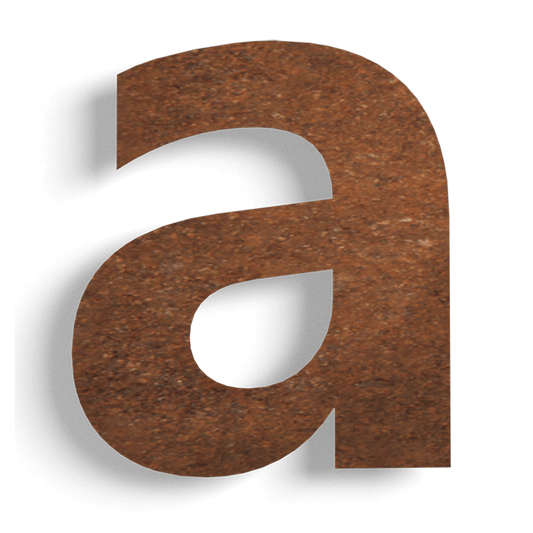 Corten acél házszám a - 10 cm