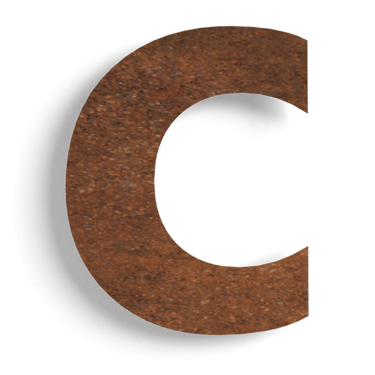 Házszám corten acél (födém) 0 - 15 cm c - 10 cm