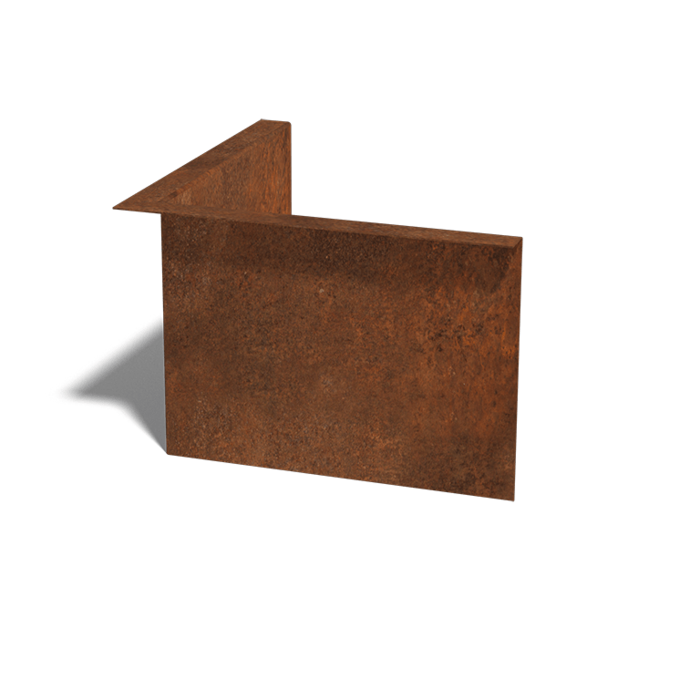 Corten acél szegély vastag 22 cm belső sarok