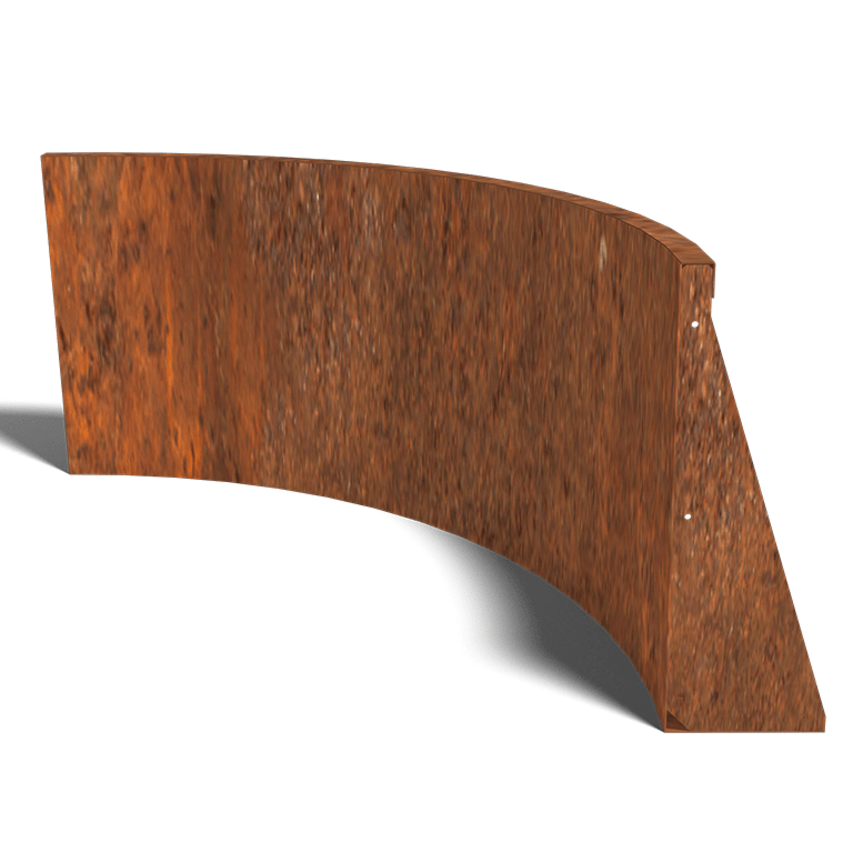 Corten acél támfal belső kanyar 100 x 100 cm (magasság 60 cm)