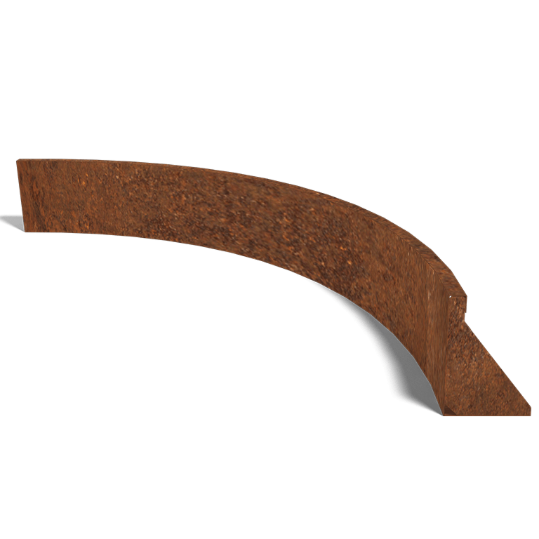 Corten acél támfal belső kanyar 150 x 150 cm (magasság 30 cm)