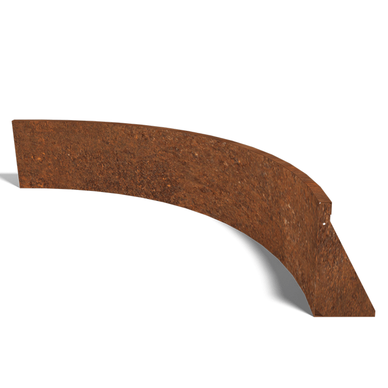 Corten acél támfal belső kanyar 150 x 150 cm (magasság 40 cm)