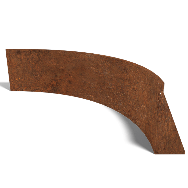 Corten acél támfal belső kanyar 150 x 150 cm (magasság 50 cm)
