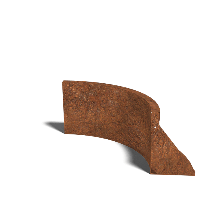Corten acél támfal belső kanyar 50 x 50 cm (magasság 30 cm)