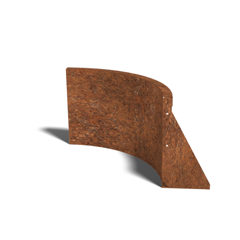 Corten acél támfal belső kanyar 50 x 50 cm (magasság 40 cm)